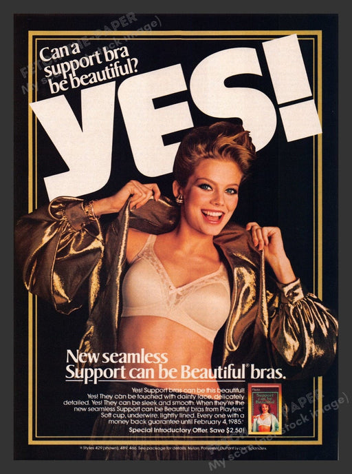 1984 Playtex Support Can Be Beautiful Bras Print Advertisement Ad
