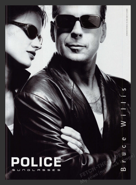 1999 Police Sunglasses Bruce Willis Actor Print Advertisement Ad.