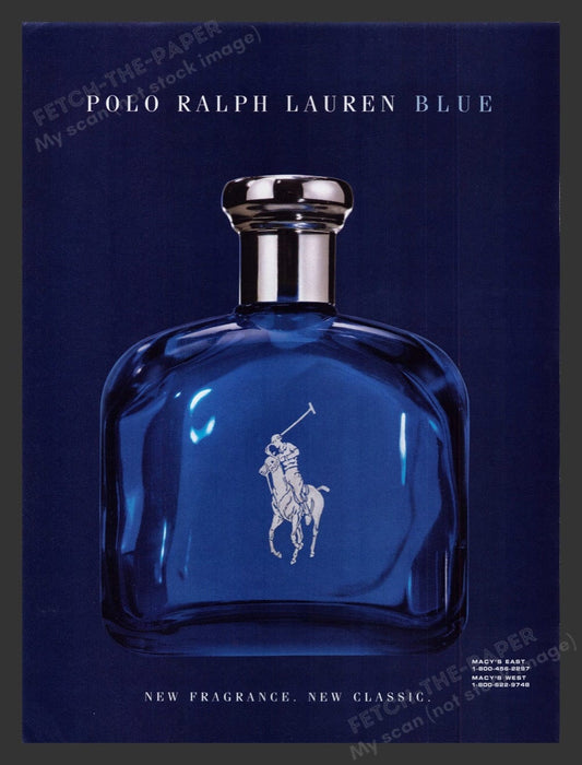 2002 Polo Ralph Lauren Blue Fragrance Print Advertisement Ad
