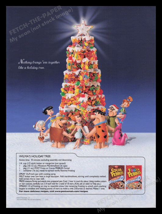 Post Fruity Pebbles Cereal 2000s Print Advertisement Ad 2010 Flintstones Recipe Fetch the Paper!