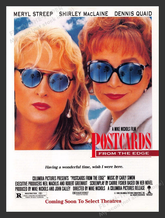 1990 Postcards from the Edge Movie Release Print Advertisement Ad