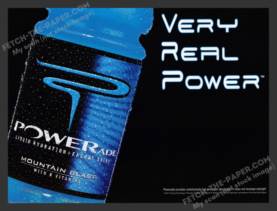 2001 Print Advertisement POWERade Mountain Blast Beverage Ad.