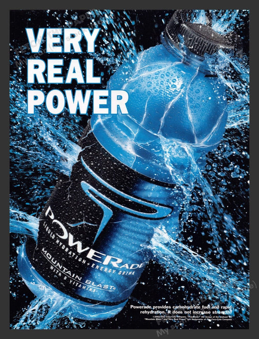2002 Powerade Mountain Blast Blue Print Advertisement Ad