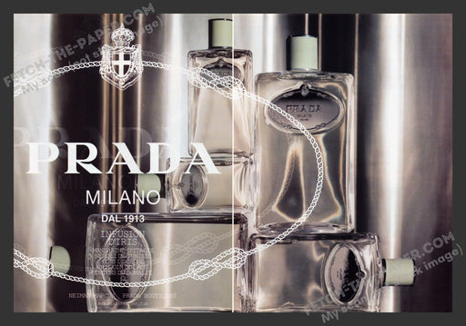 2007 Print Advertisement 2 Page Prada Milano Perfume Bottle Ad.