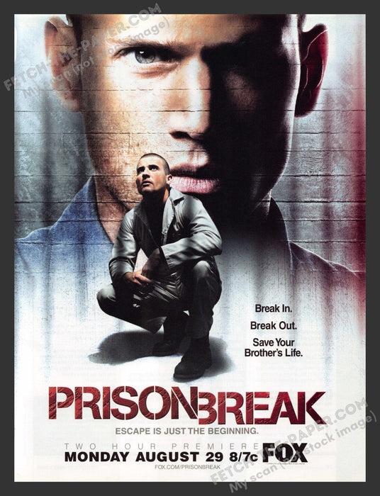 2005 Print Advertisement Prison Break T.V. Show Wentworth Miller Actor Ad.