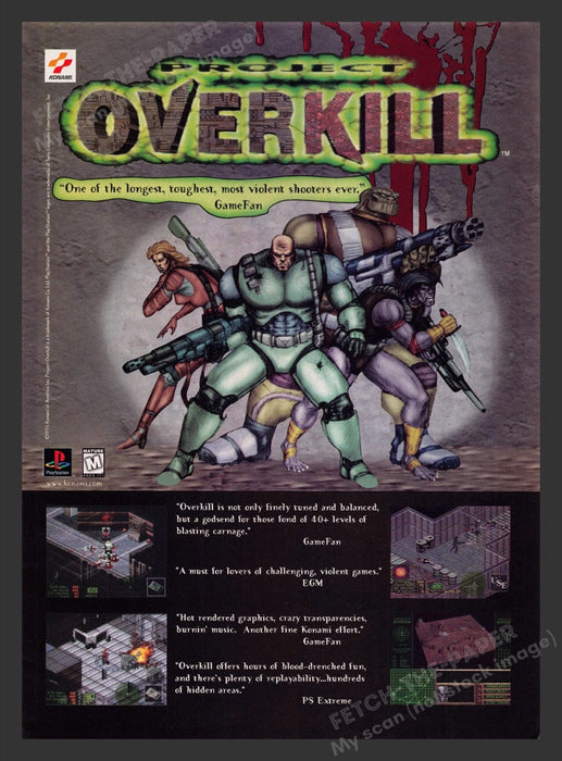 1997 Project Overkill Video Game Print Advertisement