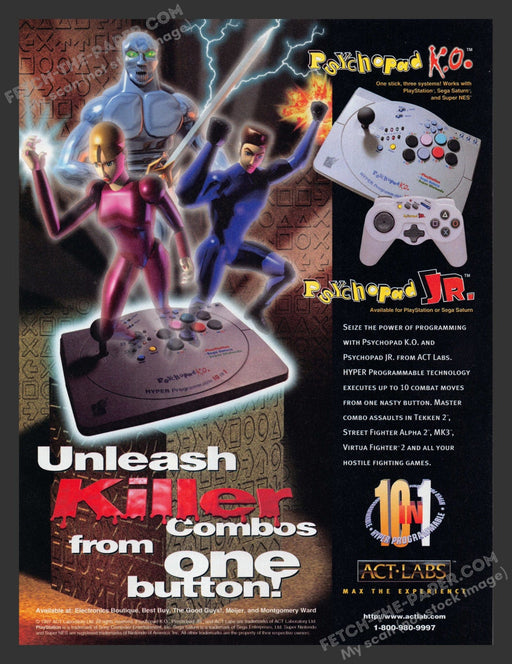 1997 Print Advertisement Psychopad Jr.  or K.O. Controller Ad.