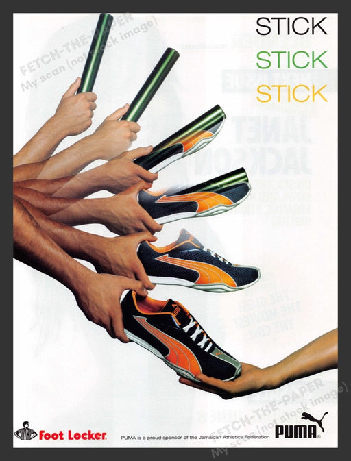2004 Puma Shoes Jamaican Athletics Federation Blue & Oran Print Advertisement Ad