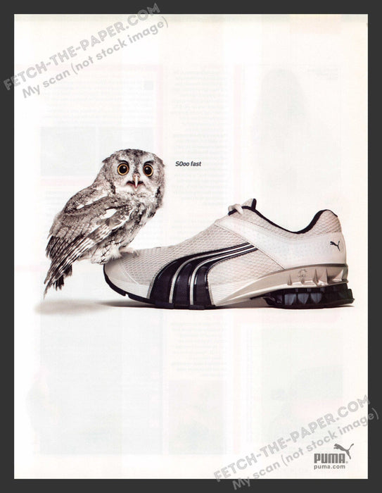 2005 Print Advertisement Puma Shoes with an Owl Ad.
