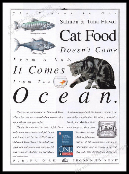 Purina 1990s Print Advertisement Ad 1999 Fetch the Paper!