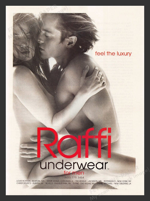 2000 Raffi Underwear for Men Sexy Nude Couple Print Advertisement Ad