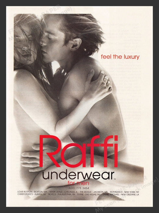 2000 Raffi Underwear for Men Sexy Nude Couple Print Advertisement Ad