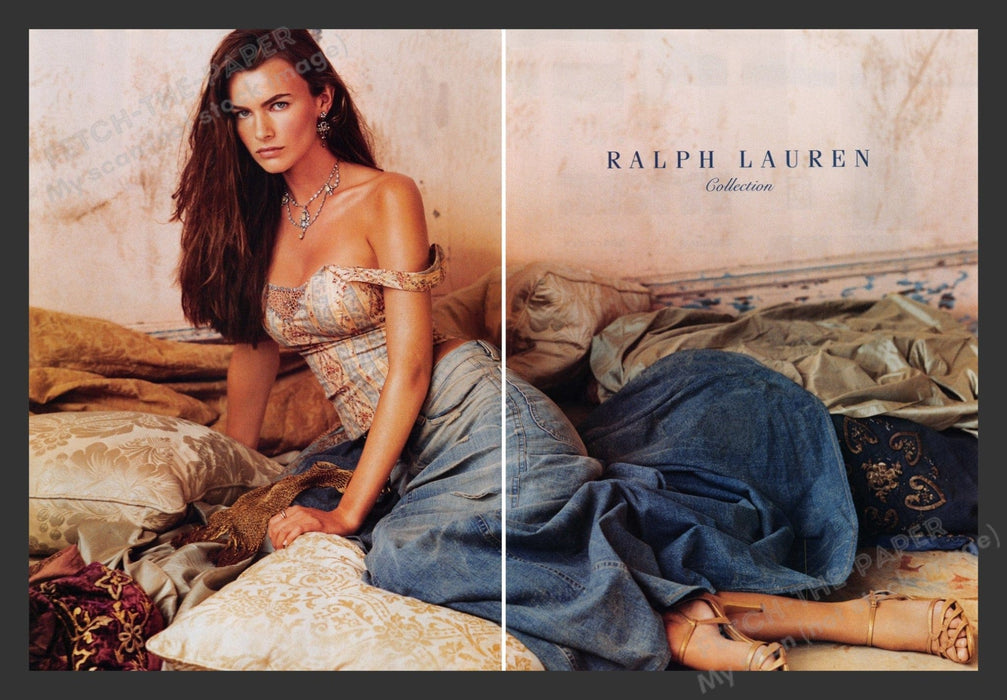 Ralph Lauren 2000s Print Advertisement (2 pages) 2003 Bohemian Sexy Model Fetch the Paper!