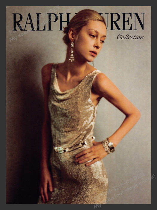 Ralph Lauren Collection Waif Model 2000s Print Advertisement 2005 Fetch the Paper!