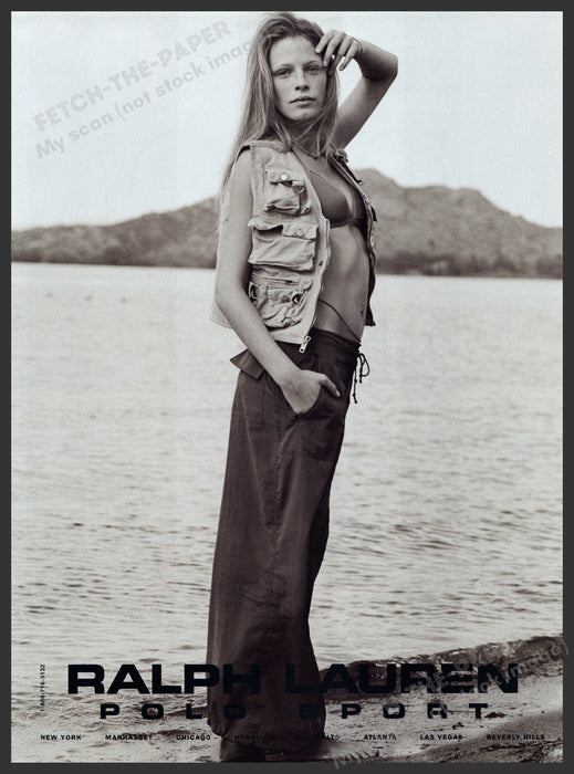 Ralph Lauren Polo Sport Clothing 1990s Print Advertisement Ad 1999 Model Beach Fetch the Paper!