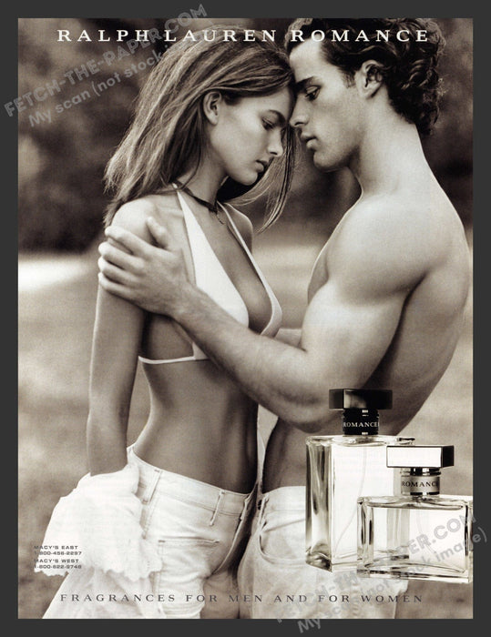 2003 Ralph Lauren Romance Fragrance Sexy Couple Print Advertisement Ad.