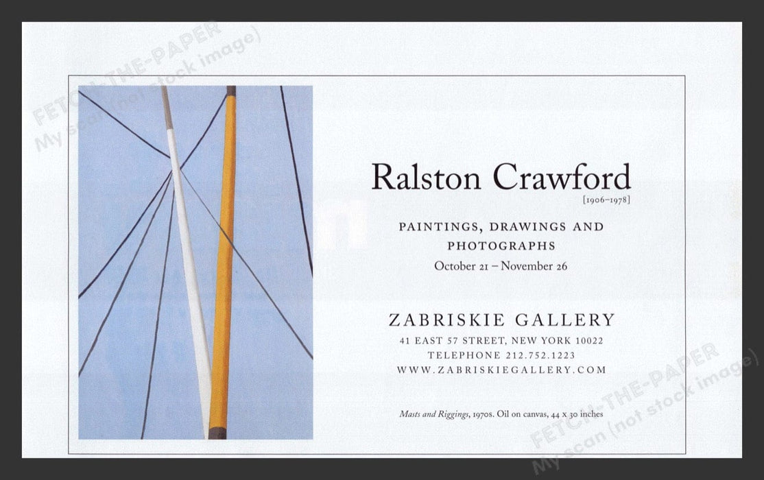 2008 Ralston Crawford NYC Art Gallery Show Print Advertisement Ad