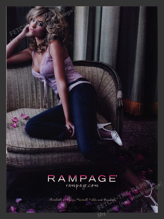 Rampage 2000s Print Advertisement Blonde Model Couch Fetch the Paper!
