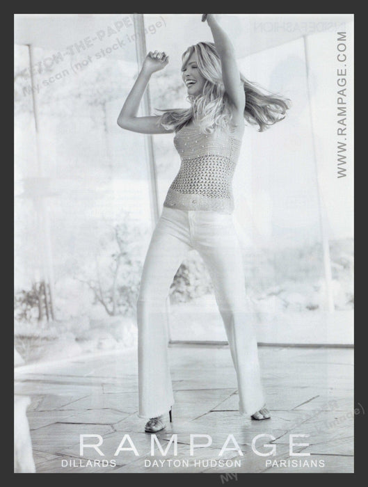 Rampage 2000s Print Advertisement Dancing Long Legs Model Fetch the Paper!