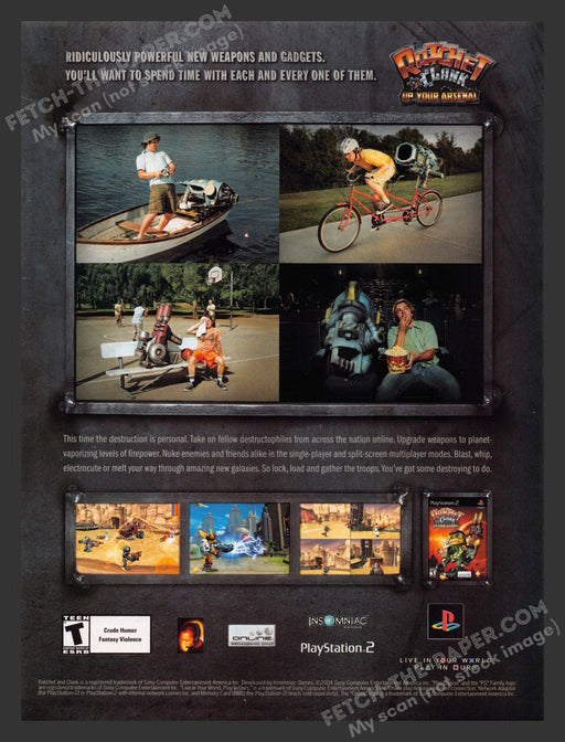 2005 Print Advertisement Ratchet Clank: Up Your Arsenal Video Game Ad.