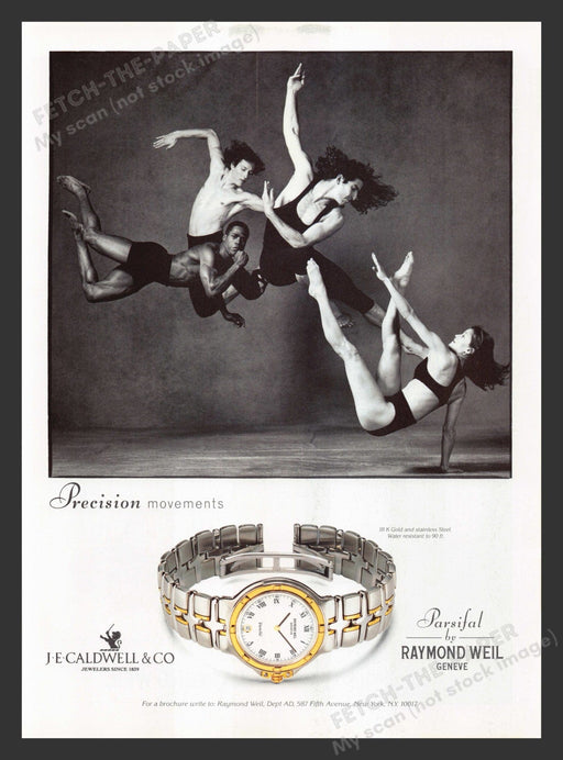 Raymond Weil Watch Promo Ballet Dancers 1990s Print Advertisement 1994 Fetch the Paper!