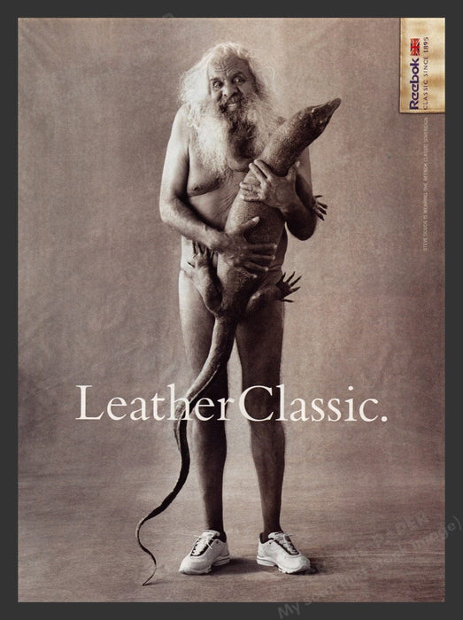 2000 Reebok Classic Shoes Steve Dodds with Lizard Print Advertisement Ad