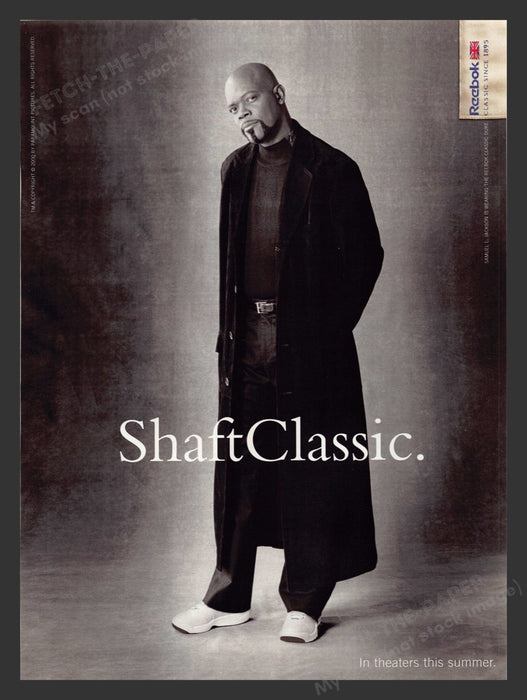 2000 Reebok Shaft Classic Shoes Samuel L Jackson Movie Print Advertisement Ad.