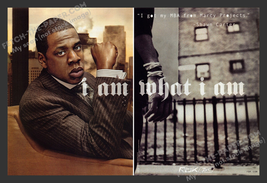 2005 Print Ad 2 Page Reebok Shawn Carter (Jay-Z) I am What I am Musician Shoes.