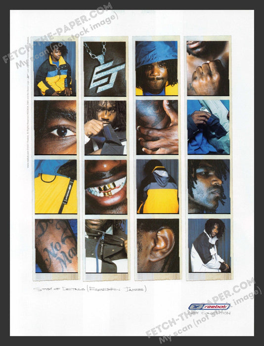 2001 Print Advertisement Reebok Shoes Edgerrin James NFL Athlete Ad.