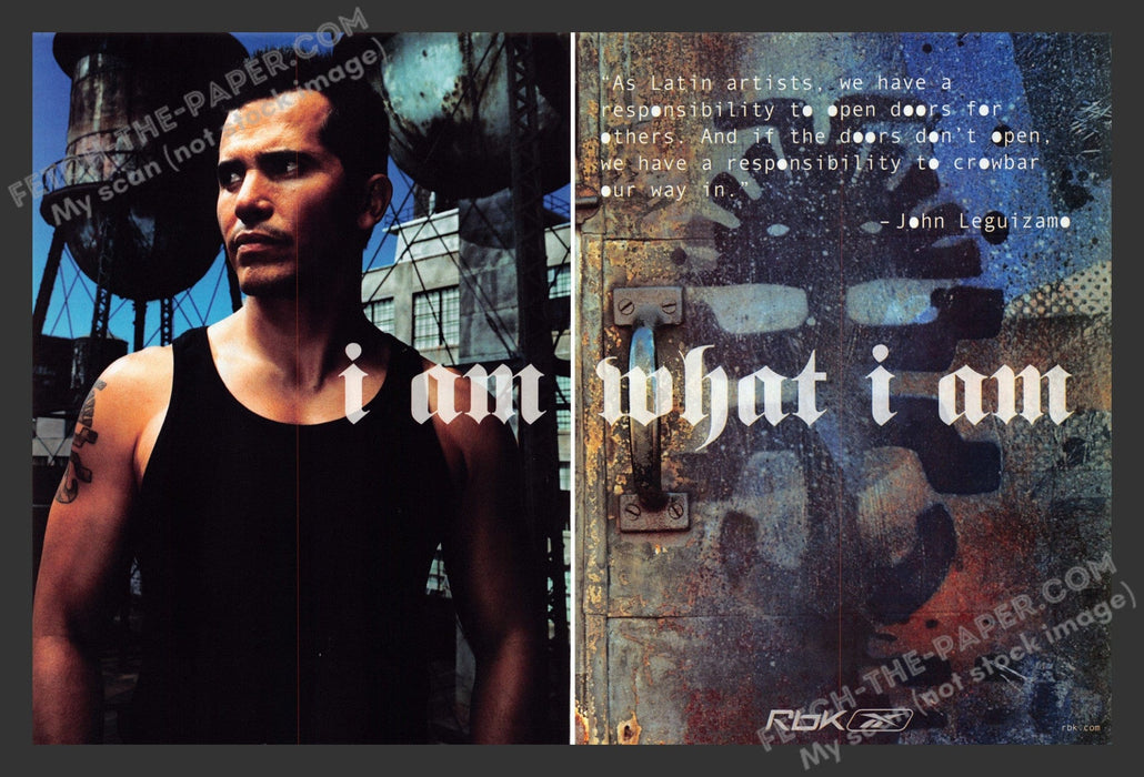 2005 Print Advertisement Reebok Shoes "I Am What I Am" John Leguizamo Famous Ad.