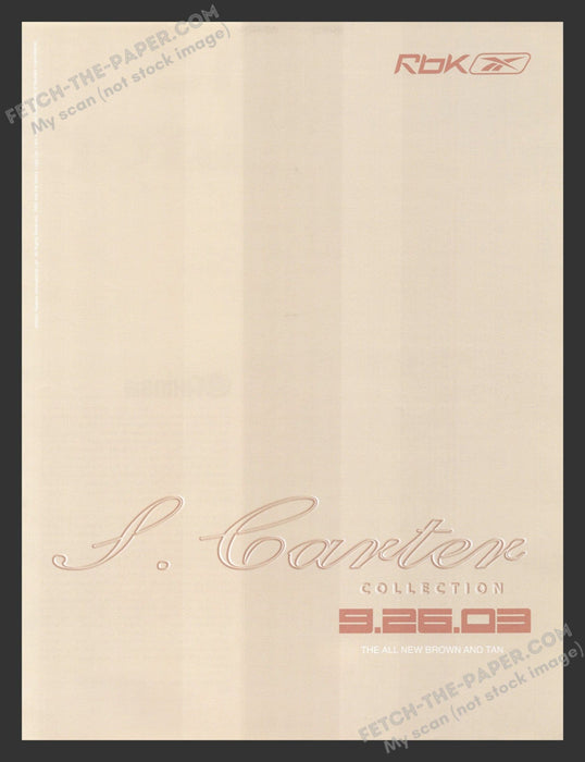 2003 Reebok Shoes S. Carter Collection Print Advertisement.