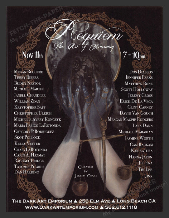 2017 Requiem The Art of Mourning Dark Art Emporium Gallery Print Advertisement.