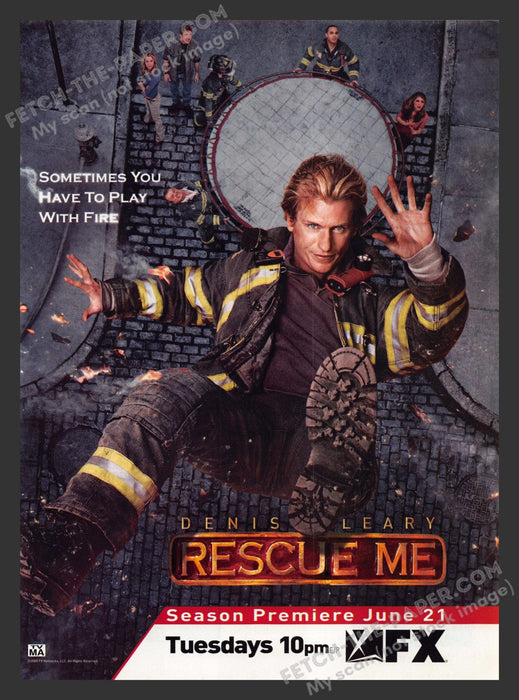 2005 Print Advertisement Rescue Me T.V. Show Dennis Leary Actor Ad.
