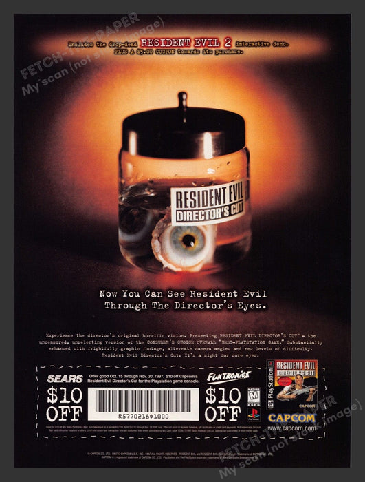 1997 Resident Evil: Director's Cut Video Game Print Advertisement