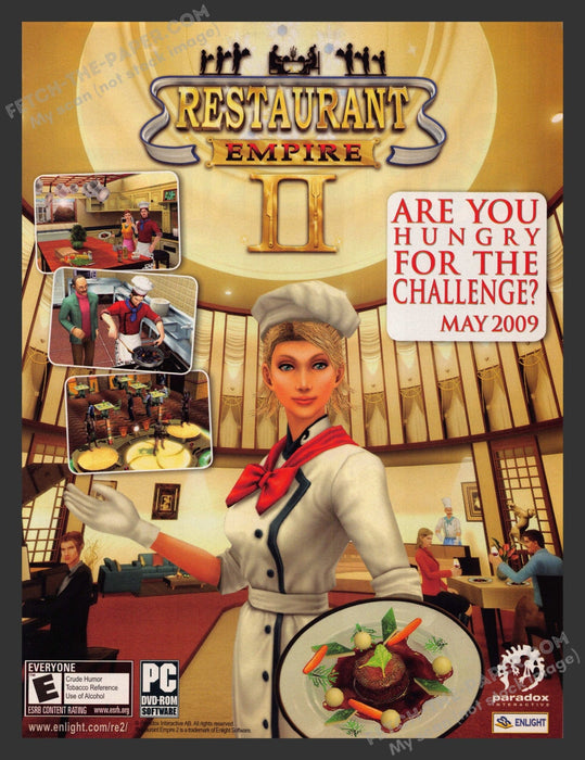 2009 Print Advertisement Restaurant Empire II Video Game Ad.