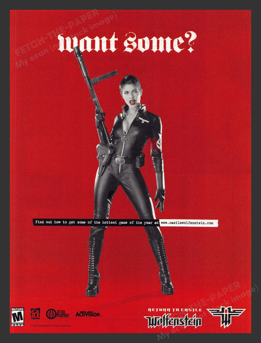 2002 Return to Castle Wolfenstein Video Game Print Advertisement.
