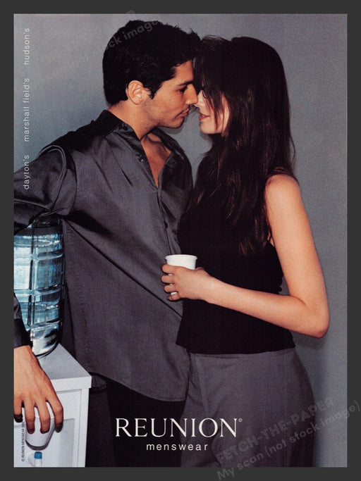 2000 Reunion Menswear Sexy Couple Water Cooler Print Advertisement Ad