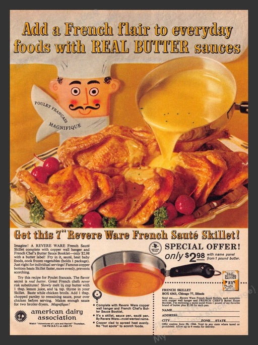 1963 Revere Ware Saute Skillet Print Advertisement Ad