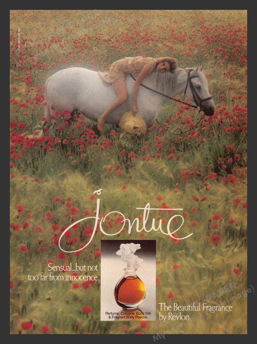 1983 Revlon Jontue "The Beautiful Fragrance" Print Advertisement Ad
