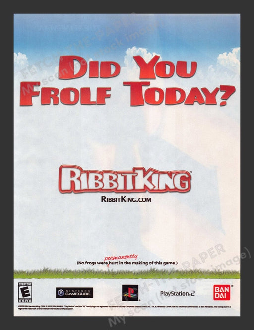 2004 RibbitKing "Did you Frolf Today?" Video Game Print Advertisement