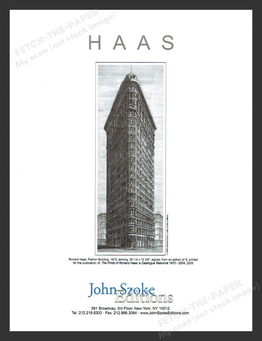 2005 Richard Haas Flatiron Building 1973 NYC Art Gallery Print Advertisement Ad