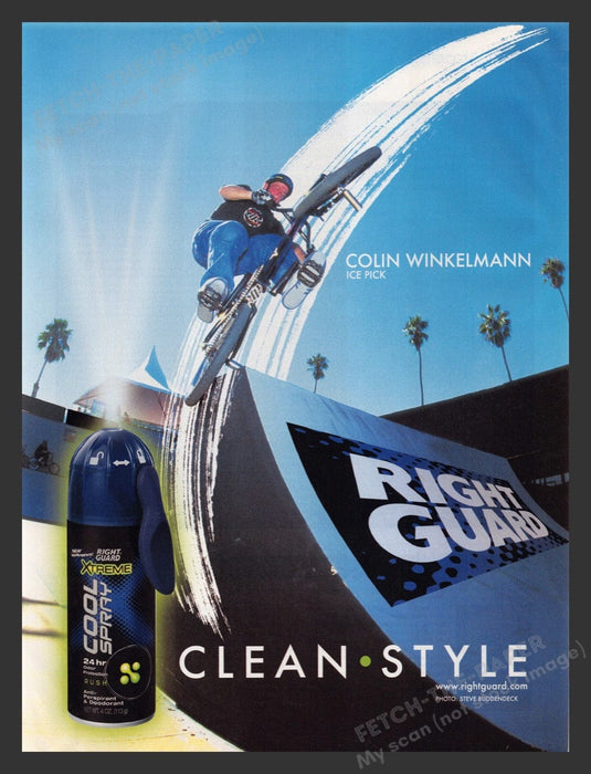 2004 Right Guard Xtreme Cool Spray Colin Winkelmann Print Advertisement Ad