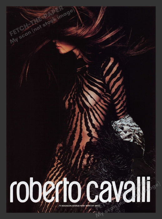 Roberto Cavalli 2000s Print Advertisement 2001 See Through Print Sexy Fetch the Paper!