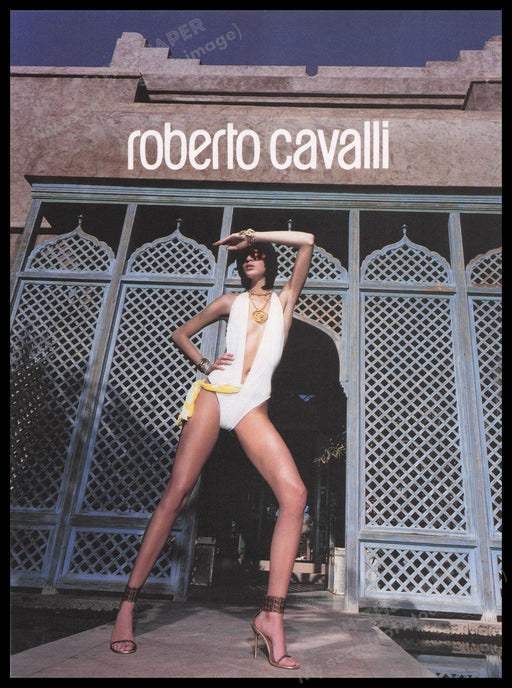 Roberto Cavalli 2000s Print Advertisement Ad 2001 Long Legs Model Heat Fetch the Paper!
