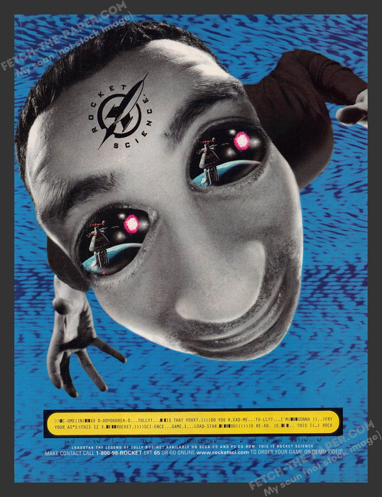 1990s Print Advertisement Rocket Science Games Video Game Ad.