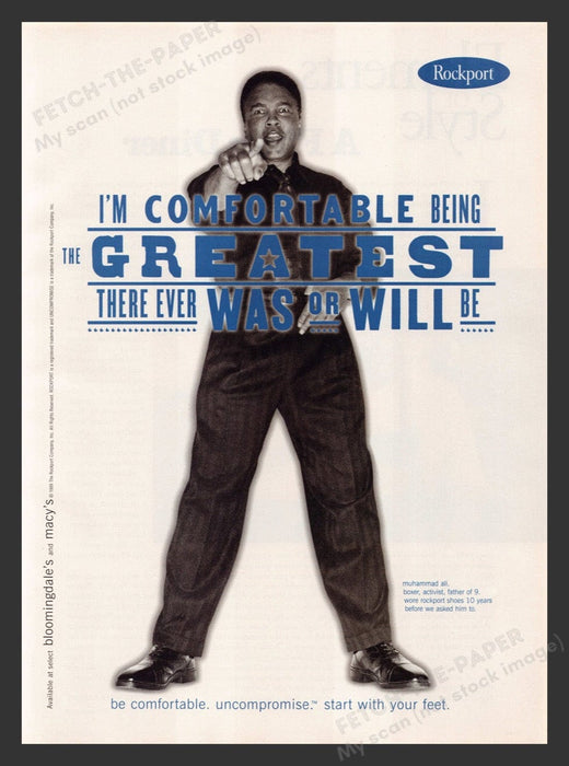 1999 Rockport Shoes Muhammad Ali Print Advertisement Ad