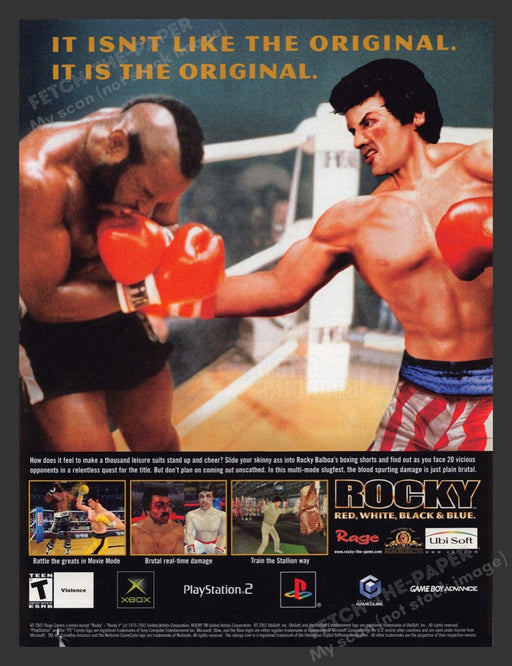 2002 Rocky: Red, White & Blue Video Game Print Advertisement