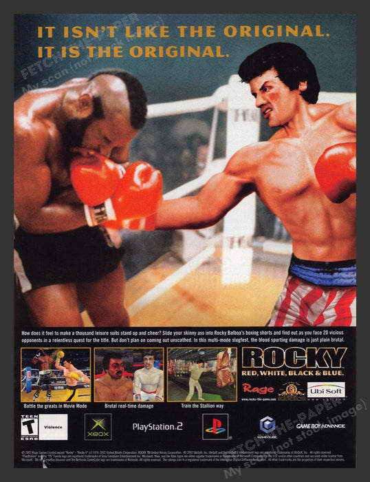 2002 Rocky: Red, White & Blue Video Game Print Advertisement
