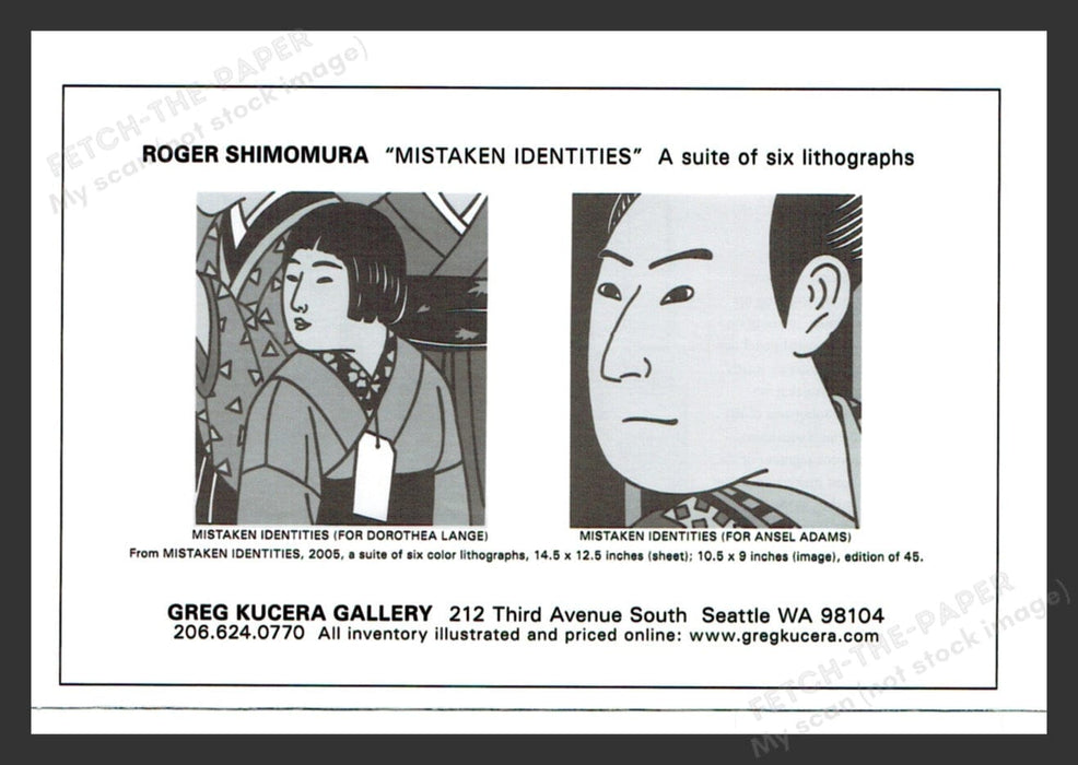 2005 Roger Shimomura Seattle Art Gallery Show Print Advertisement Ad