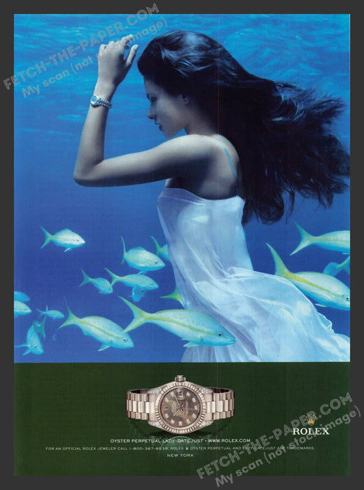 2005 Print Advertisement Rolex Watches Oyster Perpetual Lady Datejust Underwater.